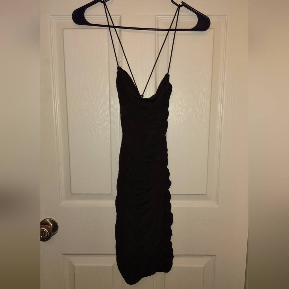 Black bodycon backless dress